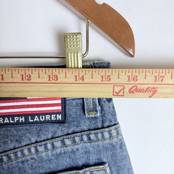 Vintage Polo Jeans Ralph Lauren Jeans Womens 12x31 90s Flag Patch Logo T23 - Picture 8 of 11